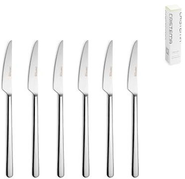 Cristema Cutelarias de Excelência Collection Tokyo - En acier inoxydable 18/10, lavable au lave-vaisselle. Production propre - Portugal, Europe (Brillant, 6 Couteaux à Dessert)