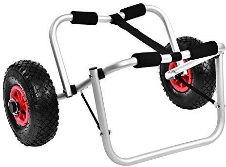 Chariot à Kayak et Chariot de Transport de Bateau en Alliage d'Aluminium Pliable jusqu'à 80 kg de Charge pour Kayak