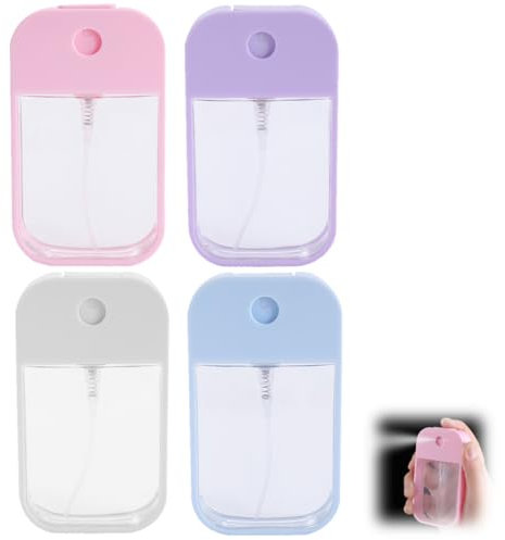 NHQZ Lot de 4 flacons pulvérisateurs de 45 ml, petits, mini vaporisateurs réutilisables à brouillard fin, pour parfums, liquides de soin du corps, cosmétiques