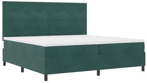 vidaXL Taschenfederkernmatratze mit Reißverschluss Samt Dunkelgrün 100X200X20 cm Schaum Soft Touch Ideal für alle Schlafarten Schlafzimmermöbel Schoner Einlage Topper Toppers
