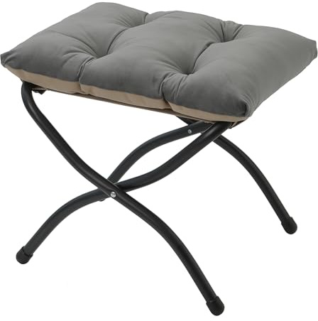 Mordchil HF 15(H) Folding Ottoman, Foldable Footrest Stool, Portable Small Foot Stool for Couch, Collapsible Foot Rest Ottoman for Sofa, Accent Padded Ottomans for Living Room, Bedroom, Dark Grey