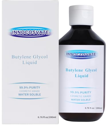 INNOCOSVATE Butylene Glycol (200 ml) - 99.9% Pure Cosmetic Grade, Skin Care Formula Humectant & Solvent
