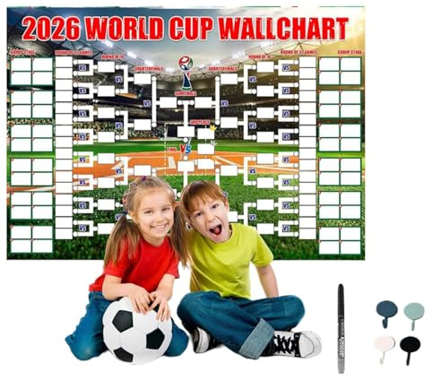 Calendrier 2026 Affiche De La Coupe Du Monde, Calendrier Officiel De La Coupe Du Monde De La DéCorations Pour FêTe De Football, Pour Les Fans De Football Et Faire La FêTe