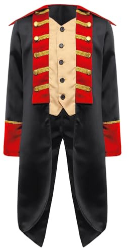 Choomomo Boys Girls Revolutionary War Tailcoat Long Sleeve Colonial Tuxedo Jacket British Retro Frock Coat Black 10 Years