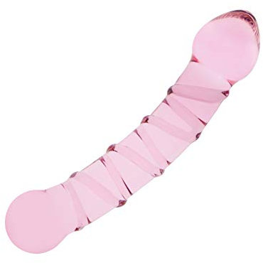 Roluck Glasdildo Doppeldildos Analplug Analdildo Kristall Doppeldildos Analplug Buttplug Prostata Massagegerät Sexspielzeug mit Spiralstruktur für Männer Frauen Paar