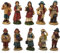 Aurora Store Set 10 Pastori in Resina 5 cm Presepe Statuine in Personaggi Assortiti dipinte a Mano Personaggi Mestieri Contadini Figure Diverse