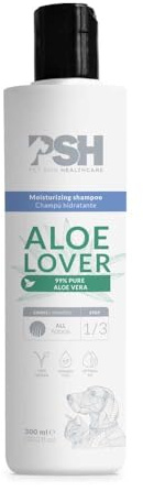 PSH Aloe Lover Shampoo - Shampooing pour Chiens et Chats avec 99% d'Aloe Vera Pur - Rafraîchit et Protège - Hydratation et Volume pour Tous Types de Poils - Spécial pour Peaux Sensibles - 300 ML