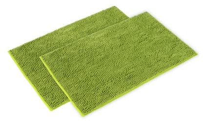 WohnDirect Badematten Set 2 teilig - Grün 50 x 80 cm - rutschfest & Waschbar - Badvorleger, Badezimmerteppich, WC Vorleger