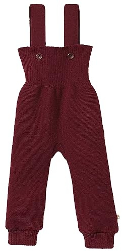 Ecoable Baby Wool Pants: Organic Merino Wool Knitted Clothes for Boys and Girls, Newborn - 4 Years (1-2 Years/EU 86-92, Cassis)