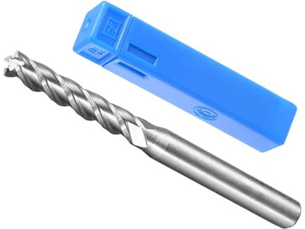 CoCud 4-Flute Spiral End Mill Bits, 5mm Diameter 30mm Length, High Speed Steel Straight Milling Cutter with Storage Case- (Applications: for Plywood Hardwood Plastic),