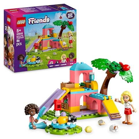 LEGO Friends Guinea Pig Playground Set, Building Toy Playset for Girls Age 5+, Includes 2 Mini Dolls and 2 Animal Figures for Imaginative Play 42640