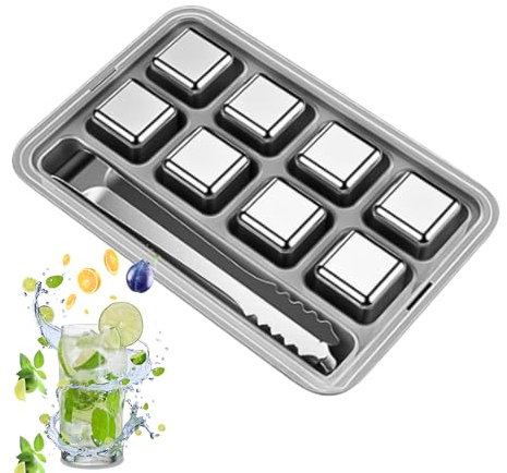 Cubo di ghiaccio in metallo - cubetti di ghiaccio in acciaio riutilizzabili, pietre di raffreddamento del whisky, rocce di raffreddamento inossidabile | di ghiaccio non fusione durevoli che of
