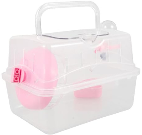 DIKACA Gabbia Portatile per Cavie e Criceti in Plastica Trasparente, Pratica e Facile da Trasportare, per Viaggi e Attività all'Aperto Design Speciale