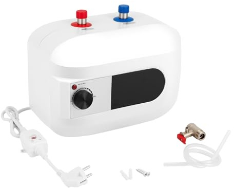 OUBUBY Elektrisk varmvattenberedare 6L, elektrisk mini direktverkande varmvattenberedare 220 V 1 500 W varmvattenberedare under diskbänken 30-65℃, väggmontering elektrisk varmvattenberedare utan tank