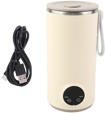 TIKATARER Hervidor Eléctrico Portátil USB, Acero Inoxidable de Grado Alimenticio, Batería de 6000 Mah, Temperatura óptima de 55 °C, Calentamiento Rápido Compacto para Ei Hogar Viajes