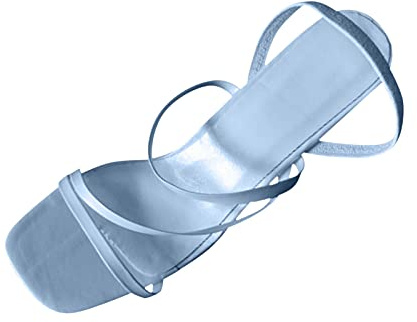 Cocila Sandalias Romanas Con Cordones Y Tacón Alto Punta Abierta Del Talón Fina Color Ladies Grandes Sandalías Fashion Espesas Sandals Verano Para Mujeres Doradas (Blue, 40) Tacon Mujer Negro