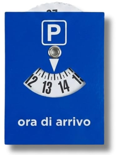 Clikeaze Disco Orario per Auto x2 - Parchimetro per Sosta Parcheggio Automobile e Moto - Disco Orario con Busta Protettiva, Adesivo e Double Face - Conforme alle Normative, Italiano, Universale