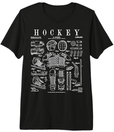 Joueur de Hockey sur Glace - Sport d'hiver - Imprimé Verni Vintage T-Shirt Haut de Gamme