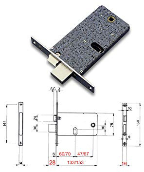 Omec 370 Serratura Infilare E60 Cilindro Ovale F16, Neutro