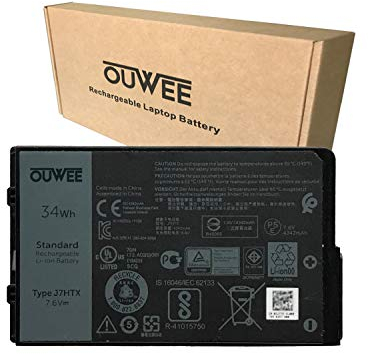 K KYUER 34Wh J7HTX 7XNTR Laptop Batteria per Dell Latitude 12 7202 7212 7220 Rugged Extreme Tablet 12 Series 2JT7D 02JT7D FH8RW J82G5 VW5Y4 451-BBOR 451-BCCO 451-BCDH 4342mAh 4-Cell NoteBook Battery