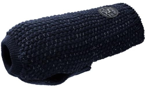 HUNTER Hundepullover FINJA, Farbe: dunkelblau, Warmer Strickpullover für kalte Tage, reflektierendes Garn für mehr Sichtbarkeit, weich & elastisch, komfortabel, waschbar bei 30°C, Größe: 40