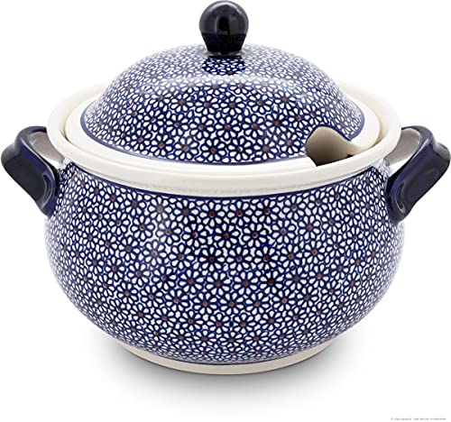 Bunzlauer keramisk soppterrin, Ø = 31,2 cm, H = 22,90 cm, V = 4,5 liter, dekor 120