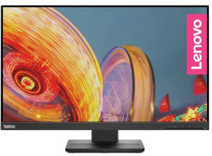 Lenovo ThinkVision E24q-20 60,45 cm (23,8 pollici, 2560 x 1440, WQHD, 75 Hz, WideView, 300 nits) Business Monitor (HDMI, DisplayPort, tempo di risposta 4 ms, supporto Pivot), nero