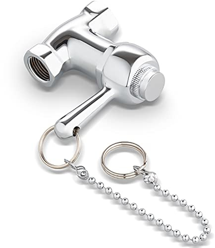 Selbstschließendes Duschventil mit Zugkette, Chrom, Innen- oder Außenbereich