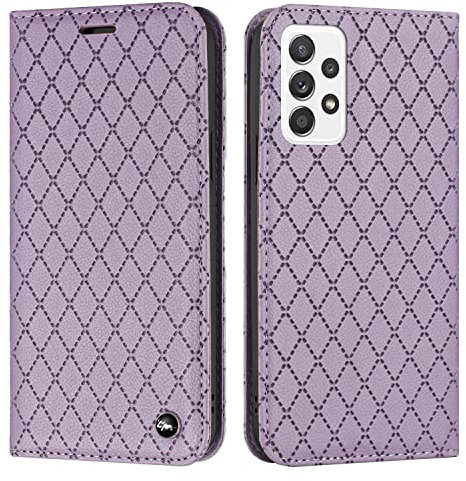 Samsung Galaxy A23 5G / M13 / M23 Case RFID Blocking Leather Flip Folio Notebook Wallet Cover with Card Holder Stand Silicone Bumper Shockproof Phone Cases for Samsung A23 5G / M13 / M23 Purple