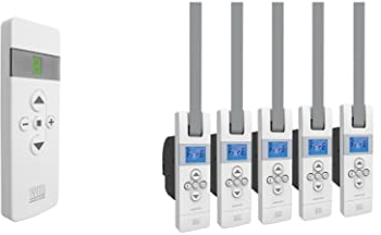WIR elektronik, eWickler 5 Fenster Funk-Set, eW840-F-M, 5x elektrischer Gurtwickler + 1x Fernbedienung FB-9, für 12-15 mm Gurtband, Unterputz, bis 50 kg, inkl. Netzstecker (5 Fenster)