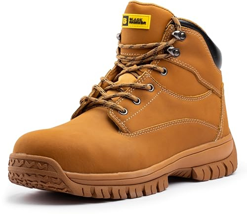 Black Hammer Ryder Men's S3 SRC Waterproof Steel Toe Boots | Steel midsole, memory foam insole, wide-fit leather upper and EVA outsole for lasting comfort and stability.