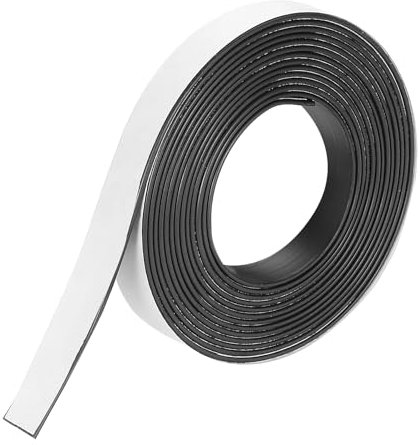 QUARKZMAN Tira Magnética de 9.8 Pies x 15/32 de Ancho x 3/32 de Grosor Etiquetas Adhesivas de Cinta Magnética para Pizarras Blancas, Refrigeradores y Manualidades Diy