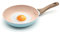 JDBlissful Mini Poêle Induction 16 cm, Bleu avec la Poignée de Bois, Petite Poele à Oeuf Induction, 16 cm Mini Poele, pour Le Camping, La Cuisine, La Cuisinière à Gaz
