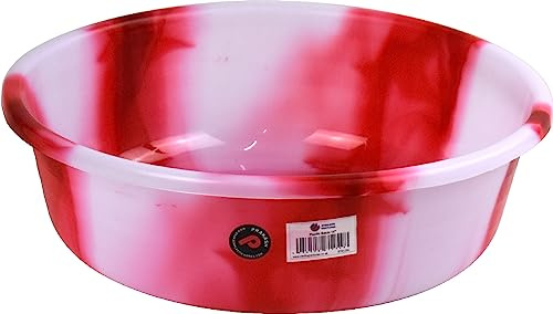 Round Plastic Basin Kitchen Bath Tub Household Wash Basin Water Storage Bowl Multipurpose Basin (Red 18)