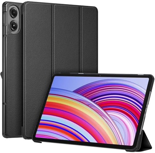 Fintie Hülle für Xiaomi Redmi Pad Pro 12.1 Zoll 2024 - Ultra Schlank Superleicht Kunstleder Schutzhülle Cover mit Auto Schlaf/Wach Funktion, Schwarz