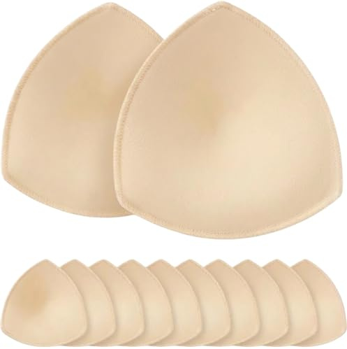 Fypxd 6 Pairs Bra Pads Inserts Push up,Removable Sports Breast Enhancers Inserts,Sew in Bra Cups for Swimsuits-A/B/C Cup Beige