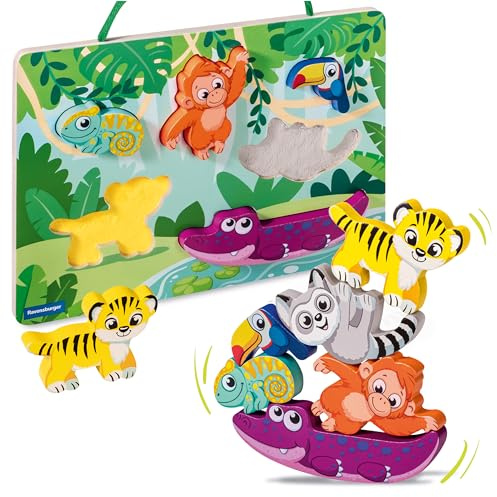 Ravensburger Play+ In The Jungle Touch & Play Wooden Puzzle for Toddlers Age 1 Year Old - Infant Toys and Gifts