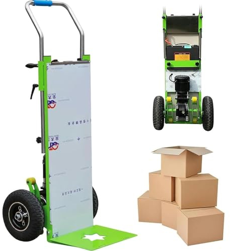 DDZJTPP Carretilla Eléctrica para Subir Escaleras, Carretilla De Mano Eléctrica para Subir Y Bajar Escaleras, Carga Máxima 400 Kg, Carretilla Que Ahorra Mano De Obra con Mango Telescópico