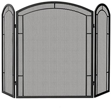 Pantalla para Chimenea Pantalla para Chimenea Estilo Moderno Pantalla para Chimenea de Tres Pliegues Rejilla Pantallas para Chimenea Pantalla de Chispa Decorativa Valla Chimenea Malla contra Chispas