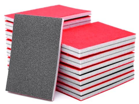 PWGHWG 24 Pezzi Spugna Abrasiva 180-3000 Granularità Spugne Abrasive Riutilizzabile Spugna Abrasiva per Legno Adatto per Levigare Metallo Legno Mobili Giada e Pareti