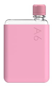 memobottle A6 (Cherry blossom) Bundle - 12oz (375ml) - Bottle, silicone sleeve & lid | Compact Water Bottle For Bags & Small Pockets | BPA Free Tritan | Modern, Minimalist | For Gym & Work