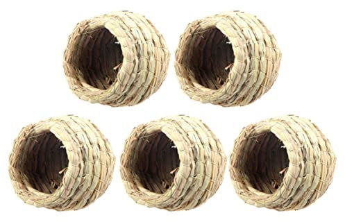 FONDOTIN 5stücke Vogelnest Aus Stroh Nistkasten Für Vögel Vogelbrutnest Strohnest Für Vögel Vogelbedarf Langlebig Und Sicher Für Kleine