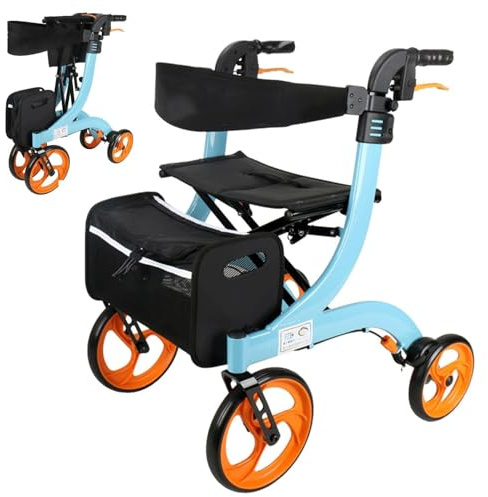 Silla de ruedas eléctrica plegable con frenos dobles, andador motorizado ligero para ancianos y discapacitados, asistencia de movilidad