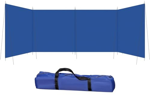 Pare-vent de plage Brise-vent de camping pliable et portable avec sac transport poteaux en acier, abri solaire plage, mur d'intimité