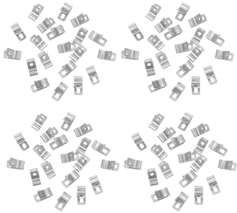 Hoement Lot de 100 Clips Câbles R en Acier Inoxydable 304 Clips de Fixation Résistants à Haute Température et Ignifuges Colliers de Serrage Métalliques pour Gestion Sécurisée des Câbles