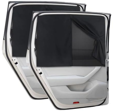 GIUSOBG de 2 Piezas Parasol Lateral Coche 71 * 47CM con 10 Imanes Magnético, Protección UV, Protección contra el Calor, 99% Adecuado para Parasoles (Ventana Lateral Trasera)