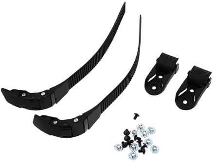 GAROZATION Juego de 2 Correas Ajustables de PVC Negro para Zapatos de Patinaje Hebillas y Tornillos, Accesorios Duraderos para Patines en Línea y Uso al Aire Libre