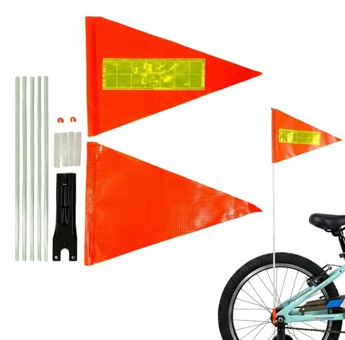 2 banderas decorativas para bicicleta, banderas de bicicleta para niños, banderas reflectantes, banderas de bicicleta ajustables, banderas de advertencia para bicicletas infantiles y pancartas de
