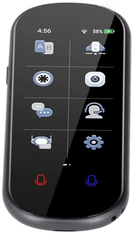 BAFOVY Dispositivo Traduttore Linguistico, Traduttore Vocale Intelligente con Touchscreen HD da 3 Pollici, 109 Lingue, Fotocamera da 8 MP, Registrazione Offline, Doppio Microfono per Lavori di