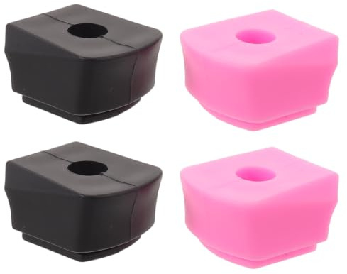 Toyvian 4 St Pojke Bromsblock i Slitstark Gummi Halkfria Rullskridskobromsdelar Ersättningsdelar för Tåstoppar i Svart och Rosa Enkel Montering för Säkerhet vid Utomhusåkning
